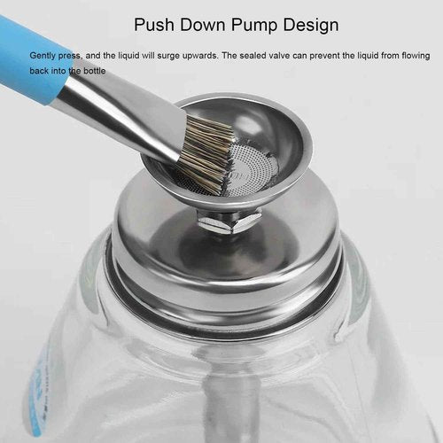 Misforu 5 Oz/ 150ml Glass Push Down Pump Dispenser Bottle With Cap Push Down Glass Empty Pump Dispenser for Alcohol Makeup Clear Refillable Bottle Hand Pumping Press Container