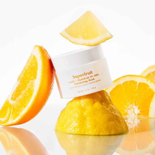 Three Ships - Superfruit Lactic + Multifruit 8% AHA Exfoliating Mask | Polish, Renew, Smooth Skin | Cruelty-Free, Vegan, Paraben-Free, Sensitive Skin Safe (1.4 oz | 40 g)