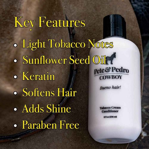 Pete & Pedro Bold & Cowboy Hair Care Daily Shampoo & Conditioner Set | Macho, Manly Bourbon& Tobacco Scent – Smells Incredible | Amazing Lather, Hydrates Hair | As Seen On Shark Tank, 8.5 oz. Each