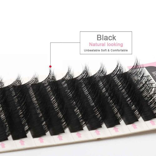 Natural Looking J Curl Siberian Mink Eyelash Extensions Handmade Volume Individual False Lashes Pack Thickness 0.15mm Medium 12mm by Bella Hair