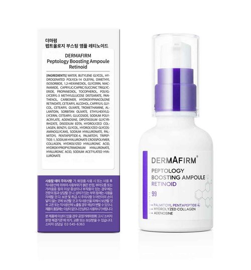 DERMAFIRM Peptology Retinoid Ampoule - GLASS SKIN with Peptides & Niacinamide - Anti Aging Face Serum for Pore Minimizer, Skin Texture Improvement & Wrinkle Reducer - Korean Skincare 30ml