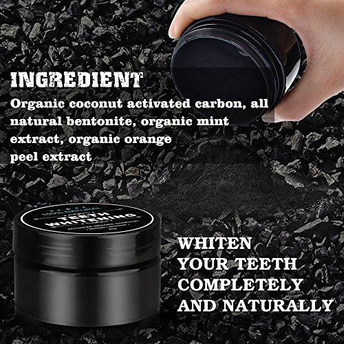 2-Pack Teeth Whitening Charcoal Powder, WUBLSYAN Activated Charcoal Tooth Cleaning Powder, Natural Toothpaste Alternative, Oral Care Sets Natural Coconut, Organic and Chemical Free