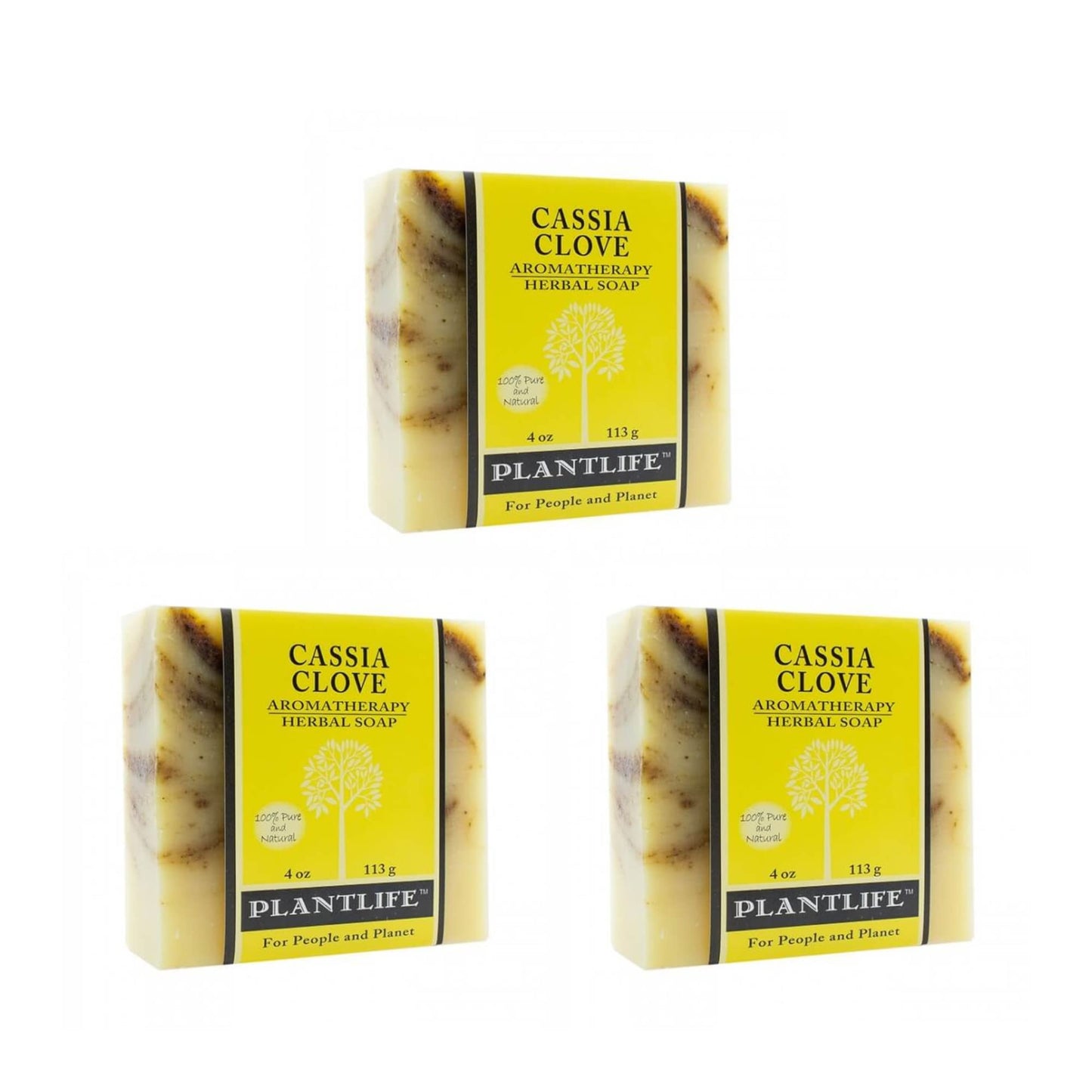 Plantlife Cassia Clove 3-pack Bar Soap - Moisturizing and Soothing Soap for Your Skin - Hand Crafted Using Plant-Based Ingredients - Made in California 4oz Bar