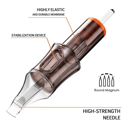 50 Assorted Tattoo Cartridge Needles Mixed Size 5 Pcs each of #10 Round Liner 3RL 5RL 7RL, #12 Round Liner Shader Curved Magnum 9RL 5RS 7RS 7RM 9RM 7M1 9M1 Pro Disposable Membrane Tattoo Needles
