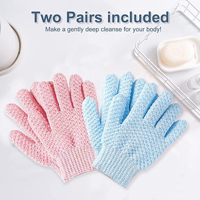 Yiclick Heavy Exfoliating Gloves, Exfoliating Body Scrubber for Bath Shower Exfoliation, Body Scrub Exfoliator for Dead Skin Remover, Exfoliate Sponge Loofah Washcloth Mitt Men Women