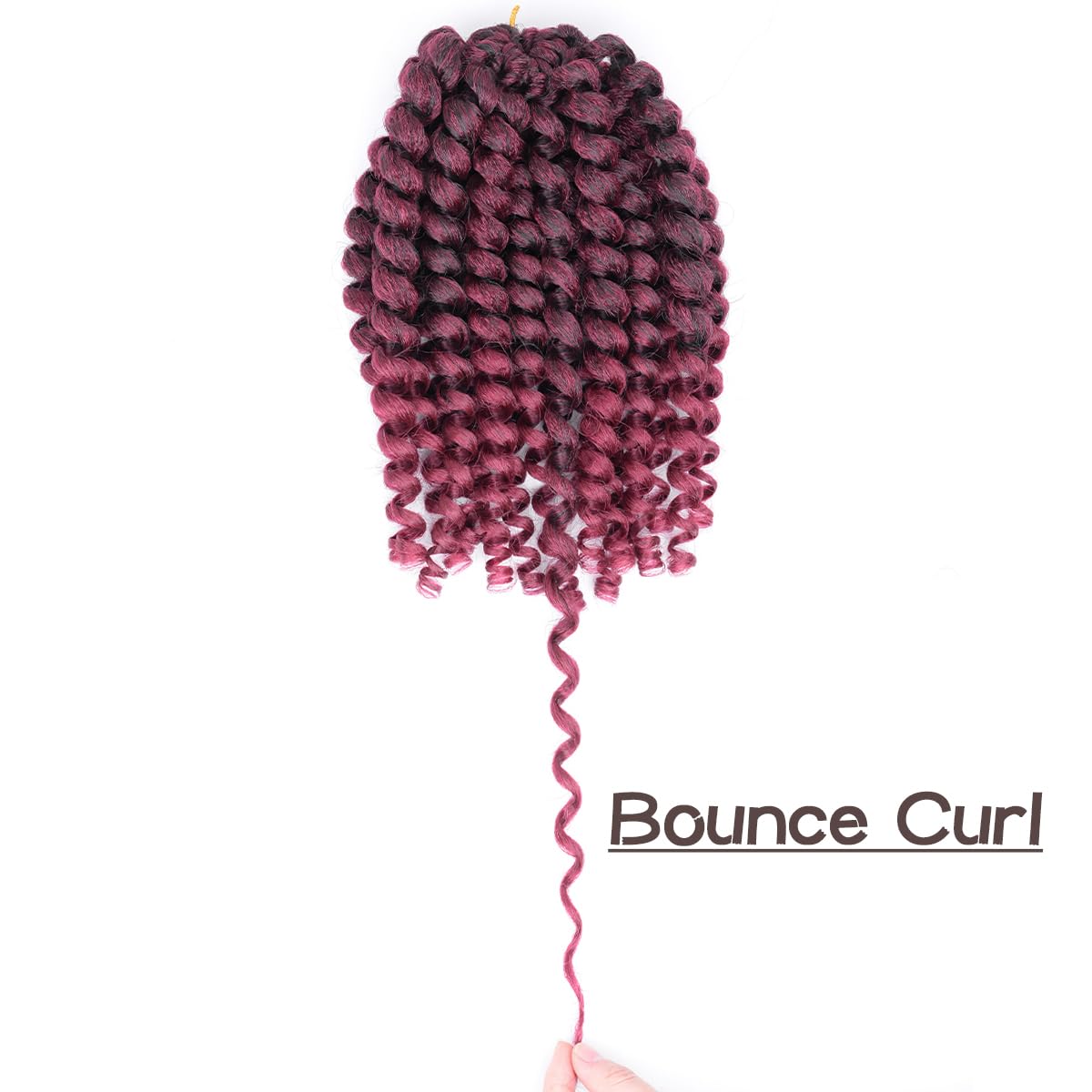 Wand Curl Crochet Hair Extensions 3Packs Curly Synthetic Jamaican Bounce Crochet Hair 12Inch Shoulder Length #TBUG 18Strands/Pack 80Roots Crochet Hair Extensions for Women