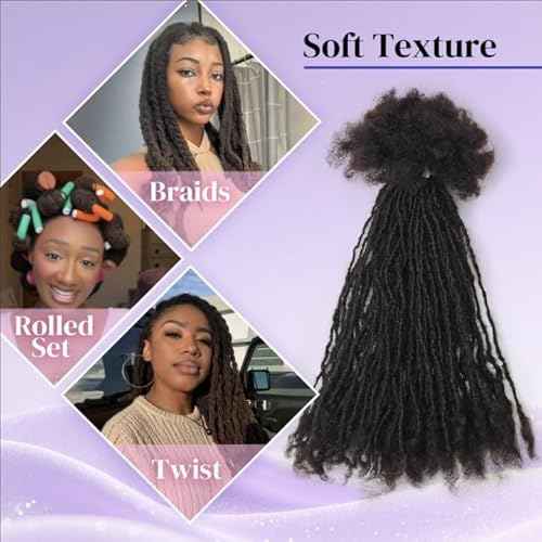Sisterlocks Locs Extesnions Human Hair 0.2cm Thickness Micro Locs Curly Tips, Full Handmade Interlocking Permanent Soft Dreadlock Extensions (Black 1b# 0.2cm, 12 Inch 30 Strands)