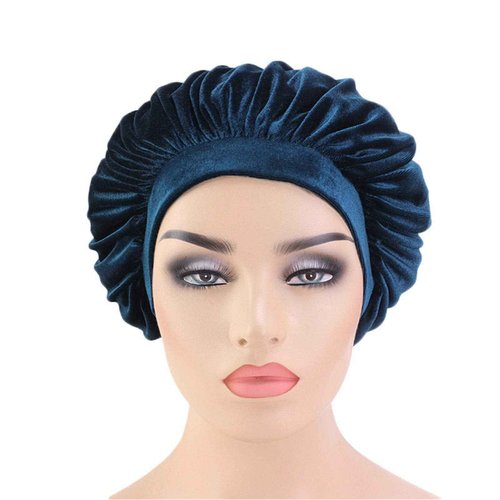 Women Velvet Bonnet Sleep Cap Comfortable Night Sleeping Hat Hair Loss Cap Turban