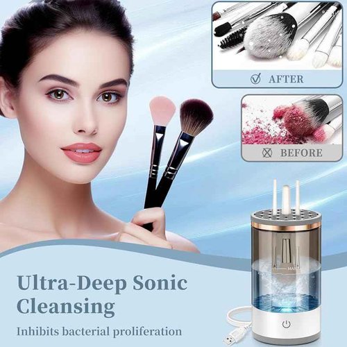 Electric Makeup Brush Cleaner Machine, 2025 Upgrade Cosmetic Brush Cleaner, Deep Cleaning All Types of Brushes, Keeps Brushes Hygienic and Skin Healthy