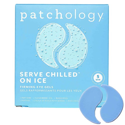 Patchology Iced Cooling Under Eye Mask Patches with Peptides, Cloudberry Oil and Bakuchiol. Cool eye gels to firm skin and soothe, reduce fine lines and under eye bags 5 Pair (Pack of 2)