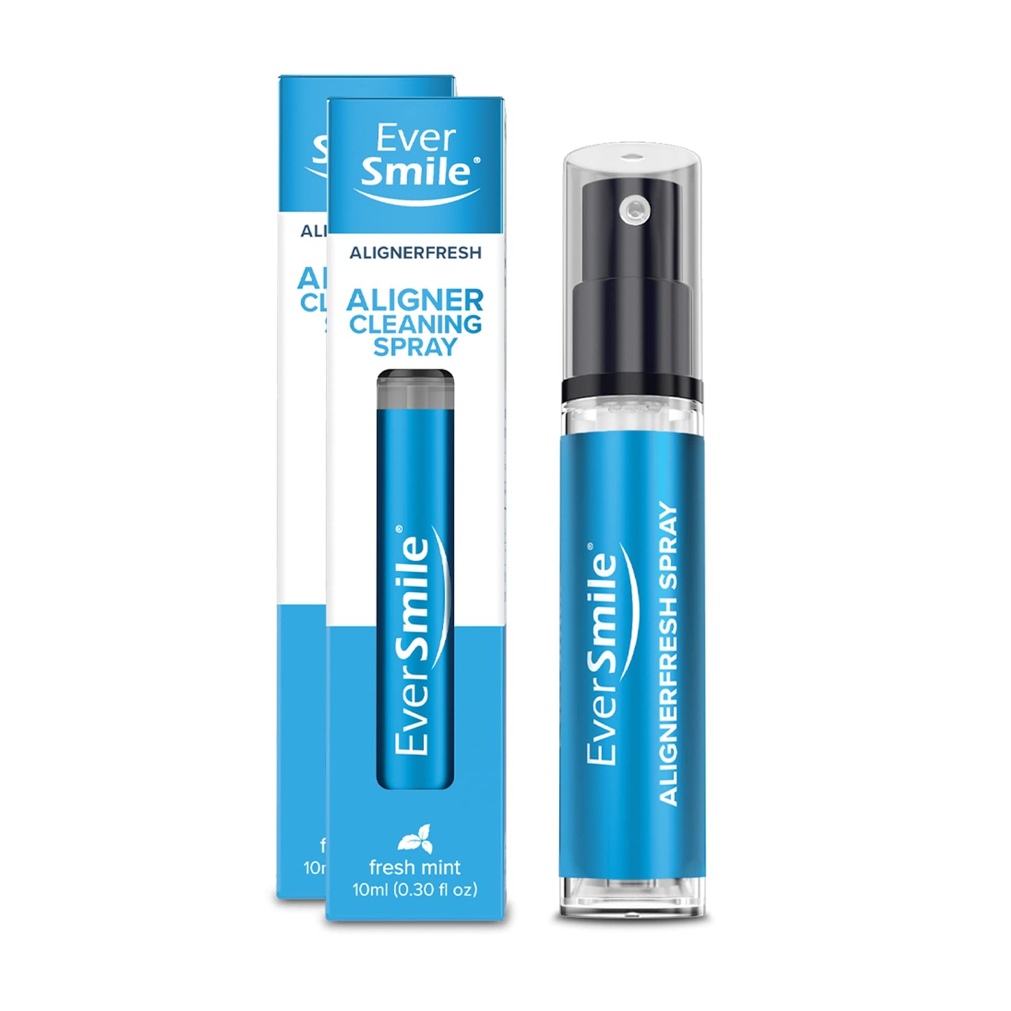 EverSmile AlignerFresh Original Clean Spray. Retainer & Invisalign Cleaner Spray - On The Go Aligner Cleaning & Teeth Whitening. Kills Bacteria & Freshens Bad Breath. Mint Flavored (2pk)