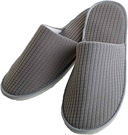 SynoRiver 10 Pairs Spa House Slippers, Non Slip Disposable Slippers For Guest, Washable Reusable, Can be Used as Women Men, House, Indoor, Bathroom, Bedroom, Hotel, Bride (Polar fleece（Grey）