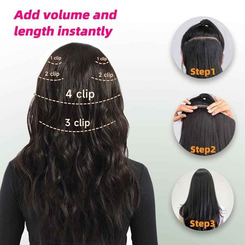 7Pcs Clip in Hair Extensions Real Human Hair, 12 Inch 80g P16/22 Light Blonde Highlighted Golden Blonde Soft Real Human Hair Extensions Clip ins, Double Weft Hair Extensions Real Human Hair for Women