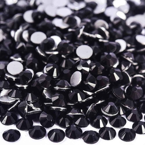 Blinginbox Flatback Rhinestones Bulk,14400pcs Crystal Round Loose Gemstones Glass Rhinestones for Crafts Makeup Nail Art Clothes Shoes DIY Decorations(SS16,3.8-4.0mm,Black)