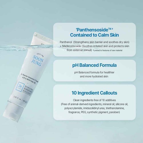 ETUDE SoonJung2x Intensive Cream for Barrier Repair | Rich Moist, Madecassoside & Panthenol for Soothing, Face Moisturizer for Sensitive Skin, pH Balanced, Hypoallergenic, 5.07 Fl Oz (Bigger Size)