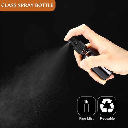 ALIFEIA 1 oz Amber Glass Spray Bottles,Small Empty Fine Mist Refillable Travel Spray Bottle for Cleaning,Perfume,Aromatherapy,Cosmetic Sprays,Hair,Essential Oils with Fine Mist Dispenser（3 Pack）
