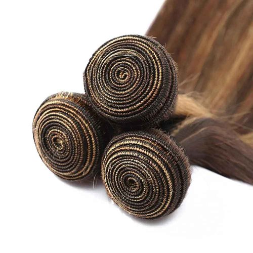 Ombre Bundles P4/27 Human Hair Bundle Honey Brown Straight Bundles 16 16 16 Inch Unprocessed Brazilian Remy Hair Extensions Healthy And Soft Double Weft Quick Weave Deals