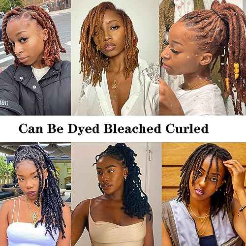 4 inch 0.4cm Thickness Loc Extensions Human Hair 100 Strands Dreadlock Extensions Human Hair For Women Men 100% Full Handmade Permanent Loc Extensions Can Be Dyed And Bleached Curled (Natual Black)