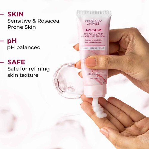 Conscious Chemist® 10% Azelaic Acid Cream 50g | Face Moisturizer for Acne-Prone Skin, Redness Relief & Irritation | For Men & Women | All Skin Types | Azicalm