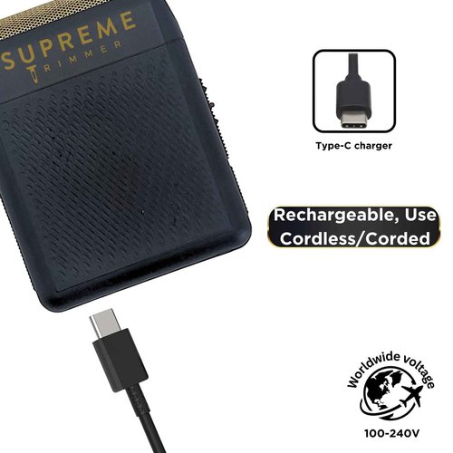 Supreme Trimmer Solo Single Foil Shaver for Pocket | 150 Min Runtime Cordless use, Powerful USB-C Mini Travel Razor for Professional & Home use | STF101