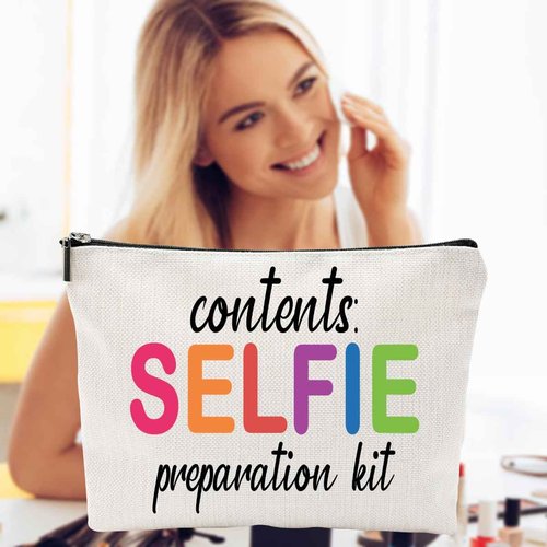 ZUYUROU Funny Cosmetic Bag - Travel Pouch for Beauty Essentials, Selfie Preparation Kit, Girls Birthday Gifts