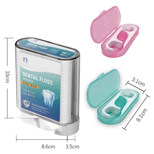 Dental Floss Holder Pop-up Floss Box Automatic Tooth Picks Flossers Dispenser Portable Tooth Picks Flosser Box and Flossers for Adults Floss Pick Holder,with Refill and Travel Case