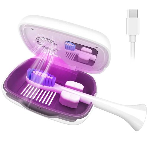 Toothbrush Covers Case and Holder with Light,Toothbrush San itizer Cover with Holder, Rechargeable Portable Toothbrush Cleaner Case, Toothbrush Box Fan with Dryer
