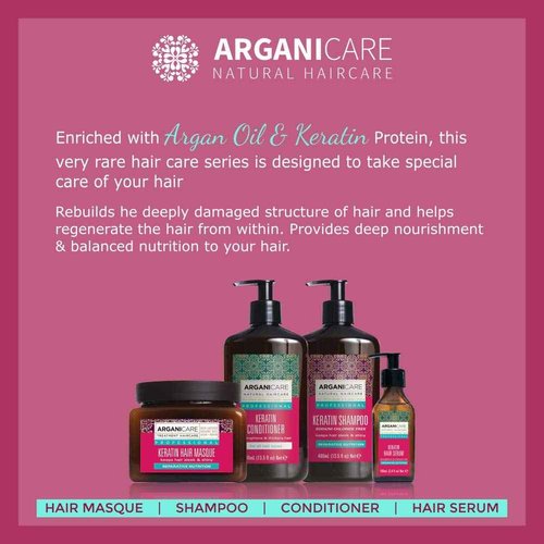 Arganicare Keratin Nourishing Hair Mask with Certified Organic Argan Oil for dry and damaged hair 16.9 fl oz