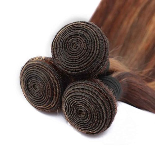 P430 Highlight Brown Bundles Human Hair Bundles 12 14 168 Inch Straight P4/30 Highlight Bundle Brown Bundle Unprocessed Brazilian Virgin Hair Quick Weave Hair for Black Women