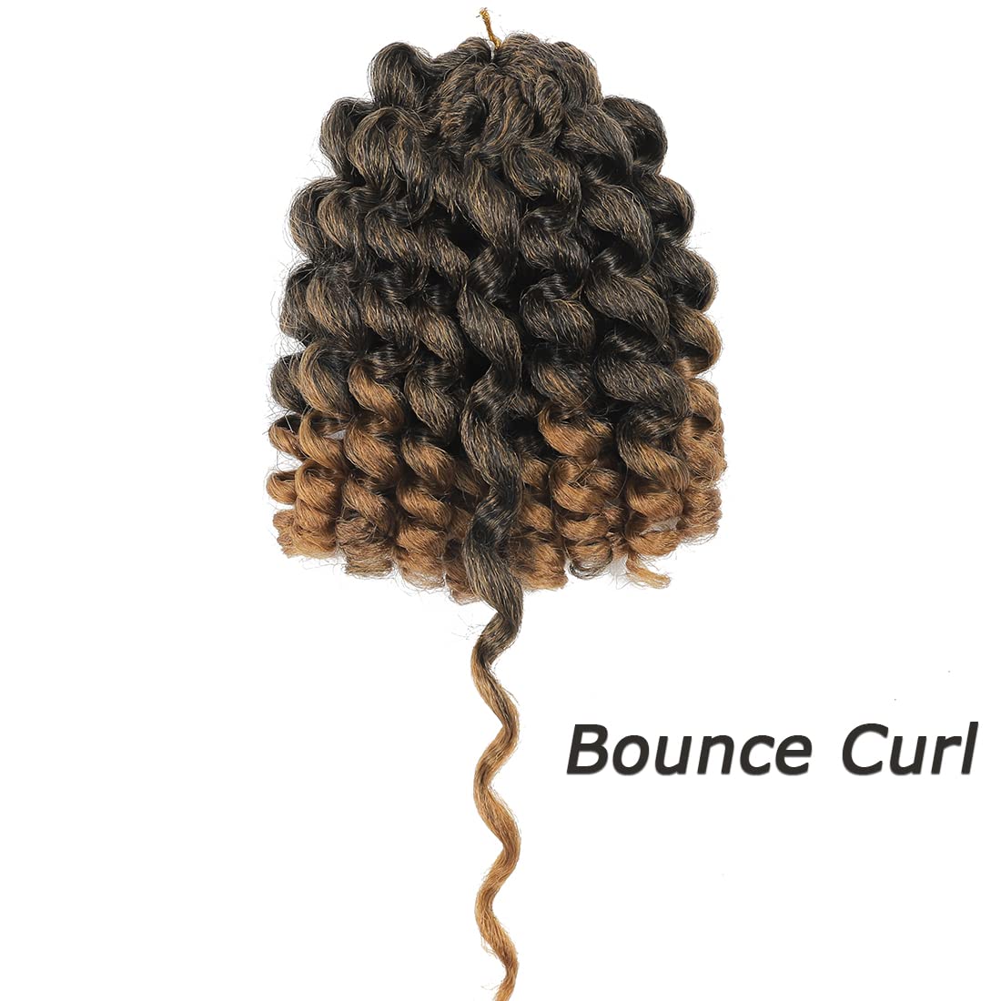 Wand Curl Crochet Braids Hair 8 Inch Jamaican Wand Curl Crochet Hair Jamaican Bounce Crochet Hair Wand Curl Crochet Braids Ringlet Twist Hair Extension Crochet Hair (3 PCS,T27)