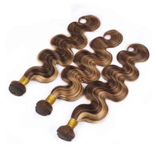 4/27 Human Hair Bundles Ombre Body Wave Bundles Healthy And Soft 12 14 16 Inch Unprocessed Remy Hair Extensions Highlight Honey Blonde for women 3pcs/set deals