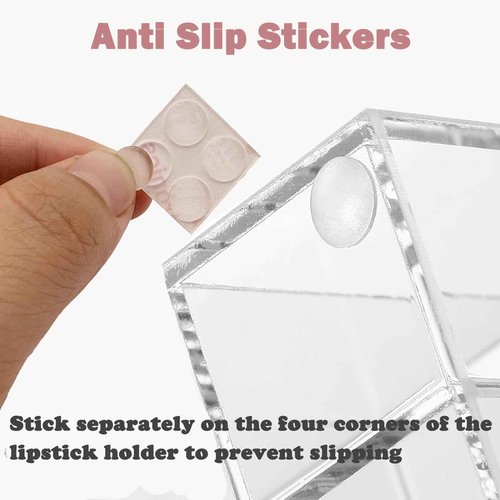 Dmopipp Lipstick Organizer 24 Slot Lipstick Holder Display Rack Small Clear Plastic Compact Lip Gloss Perfume Sample Mascara Holder