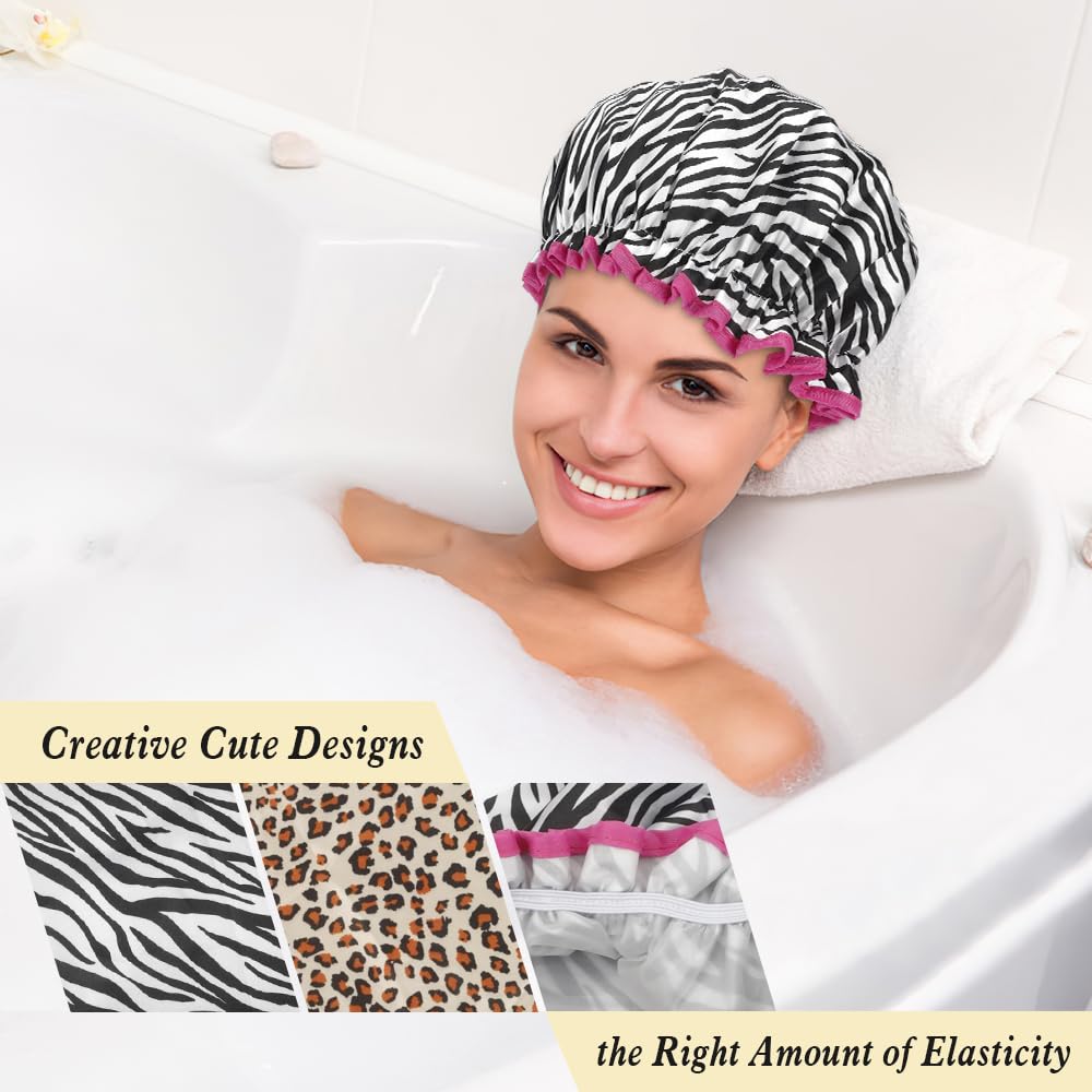 Shower Cap Reusable Waterproof,Shower Caps for Women,Hair Cap for Shower,Hair Cover for Shower,Shower Cap for Long Hair,Hair Shower Cap,Satin Lined Shower Cap,Shower Cap for Men,Shower Hair Cap