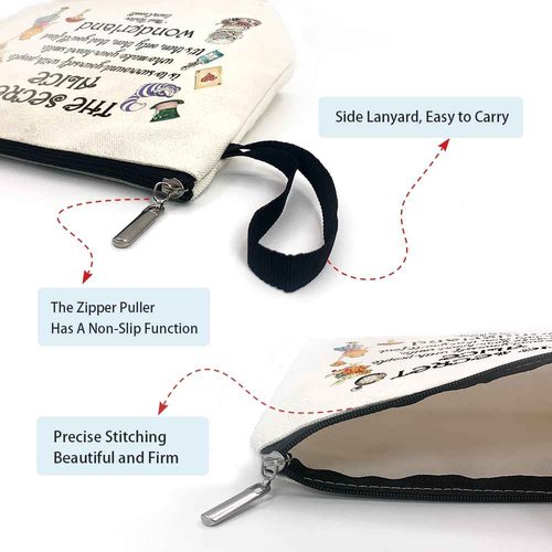ZHANTUONE Fairy Tale Funny Cosmetic Bag keychain pendant Set, for Travel Toiletry Zipper Storage Pouch Makeup Bag, Gifts for Friends Coworker Bestie BBF, Movie Lover Fairy Tale Fans