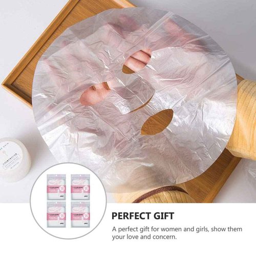 Beaupretty 400Pcs DIY Facial Sheet: Plastic face paper sheet - Precut Plastic Facial Cover for Home and Salon Clear (Pack of 2)