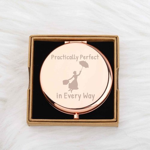 WUSUANED Movie Quote Makeup Mirror Practically Perfect in Every Way Mirror Fantasy Inspired Gifts for Movie Fans