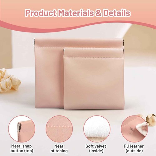 Muswelf 4.72″x4.72″ Small Pouches for Purse, 4PCS Cute Snap Closure Storages, Mini Organizer for Inside Large Makeup Bag, Organize Cosmetic, Lipstick, Jewelry, Card, Coins in Women's Handbag/Travel
