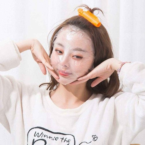 Beaupretty 400Pcs DIY Facial Sheet: Plastic face paper sheet - Precut Plastic Facial Cover for Home and Salon Clear (Pack of 2)