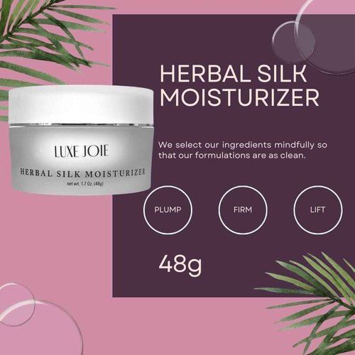 LuxeJoie Herbal Silk Moisturizer 1.7 oz Hydrating Facial Moisturizer for All Skin Types