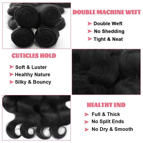 14A Human Hair Bundles 22 Inch Body Wave Bundles Human Hair 100% Unprocessed Brazilian Virgin Hair Body Wave 1 Bundle Human Hair Extensions for Women Natural Color Quick Weave
