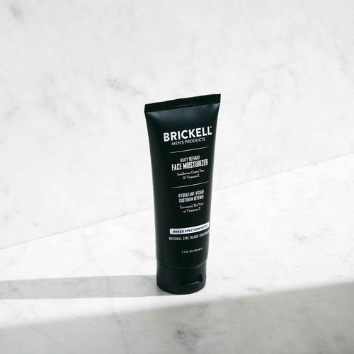 Brickell Men's Daily Defense SPF20 Face Moisturizer for Men, Natural & Organic, Zinc Oxide Face Moisturizing Mineral Sunscreen, Hydrates & Protects Skin Against Harmful UVA/B rays, 3.4oz, Unscented