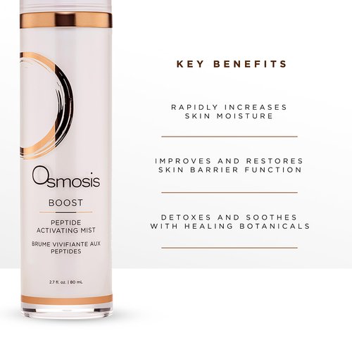 OSMOSIS BOOST Peptide Activating Hydrating Facial Mist with Hyaluronic Acid for Aging, Pigmented, Sensitive and Dry Skin, 2.7 Fl Oz