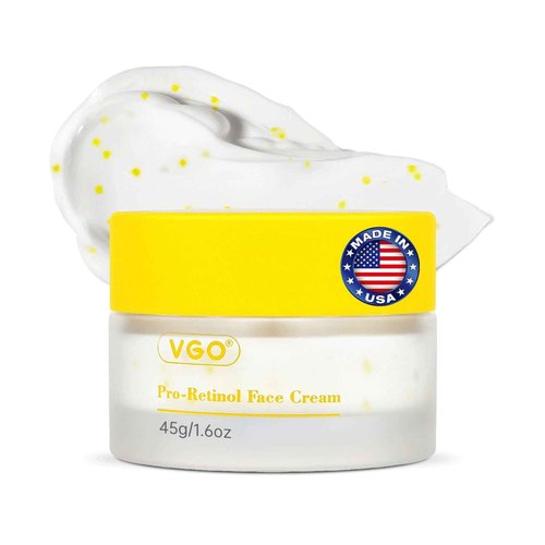 VGO Retinol Cream for Face, 1% Retinol, 1% Bakuchiol, Skin Tightening, Anti Aging and Wrinkle, Facial Firming Cream for All Skin Types 1.76 Fl Oz