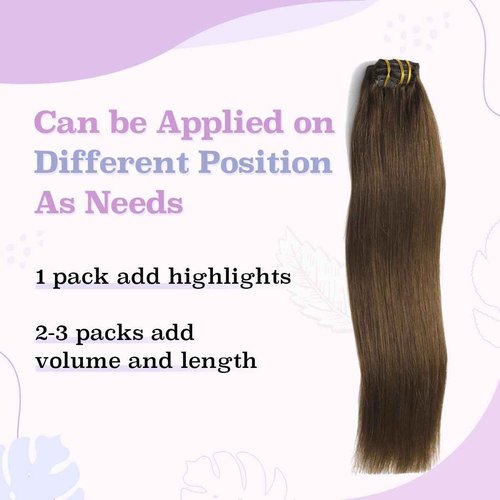 Sindra Hair Extensions Real Human Hair Clip ins 14Inch Chocolate Brown Clip in Hair Extensions Real Human Hair Extensions Clip ins Remy Straight For Woman 100G 6Pcs(clip#4 14inch)