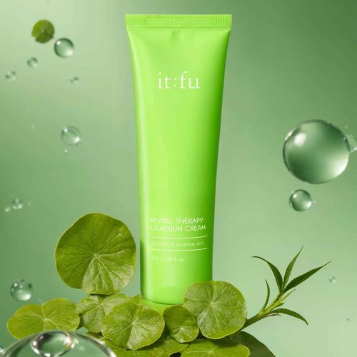 ITFU Cica Yuun Cream | Korean Ceramide Madecassoside Moisturizer for Uneven Texture, Cica Cream, Gentle Moisturizer for Sensitive Skin 1.69 fl oz / 50ml