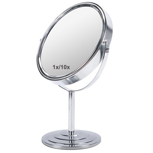 Schliersee 10X Magnifying Makeup Mirror, 8 inch Double Sided Tabletop Mirror, 1X/10X Magnification Standing Swivel Desk Mirror for Dresser Bathroom Bedroom, for Women Girl Gifts