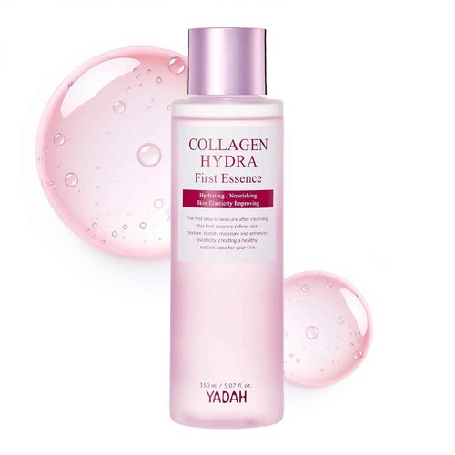YADAH Collagen Hydra Essence – Deep Hydration, Soothing with 80,000ppm Collagen peptides and Triple Hyaluronic Acid, Centella Asiatica Extract, Niacinamide – 5.07 fl oz
