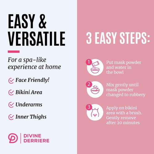 Divine Derriere Vajacial Hydrogel Mask - Premium Modeling Rubber Mask with Bulgarian Rose Petals, Deeply Purifying, & Super Hydrating Hydro jelly Sheet Masks, Peel-Off Jelly Mask Powder Kit