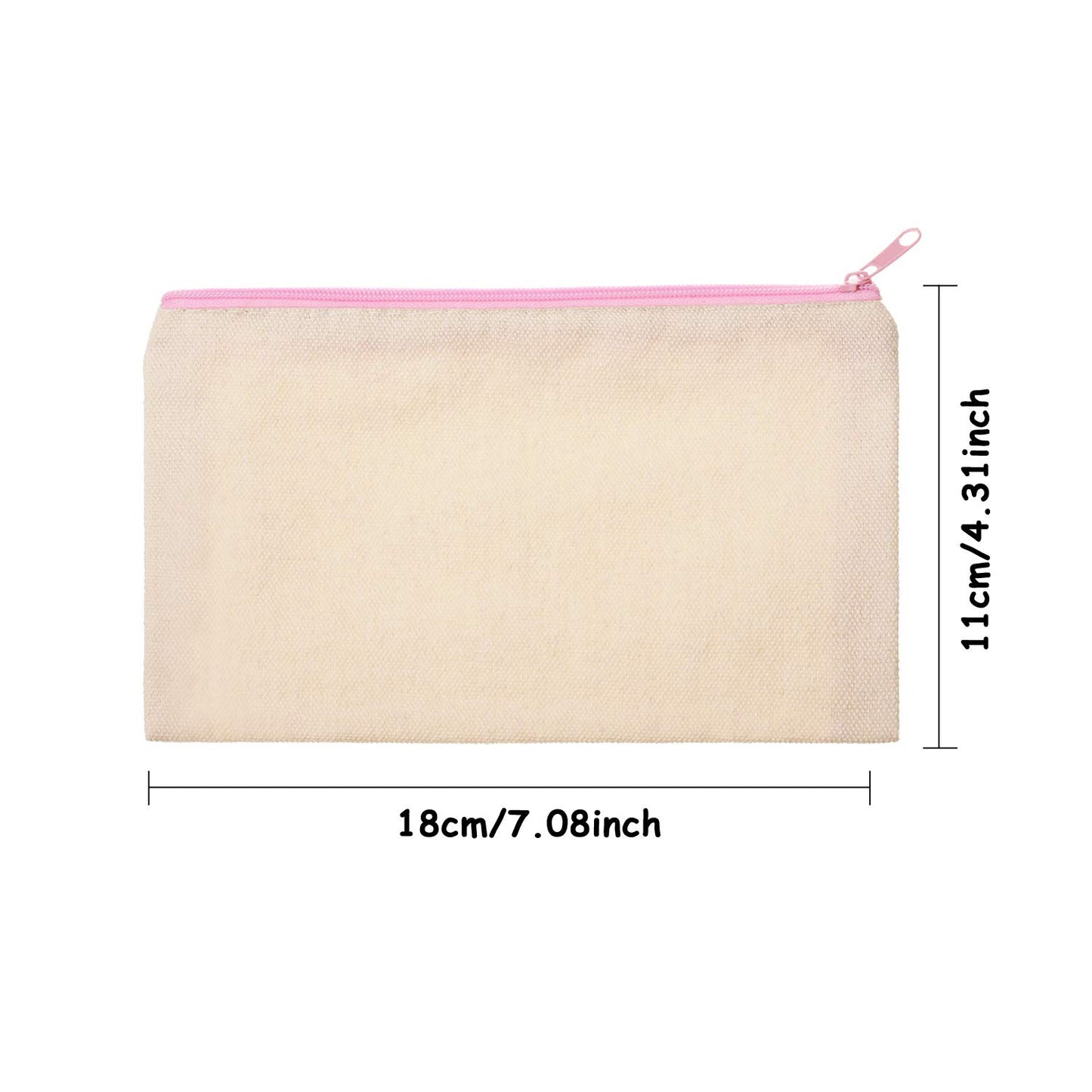 Frienda 18 Pieces Canvas Makeup Bag Multipurpose Cosmetic Bag Travel Toiletry Pouch Pen Coin Bag Blank DIY Bag with Zipper for Women Girls (S)