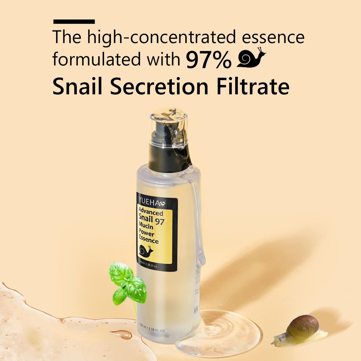 Snail Mucin Face Serum 97% rejuvenating benefits of Snail Mucin,deeply hydrates and moisturizes, Experience skin that adapts seamlessly to diverse climates.Improve dull skin and fine lines.